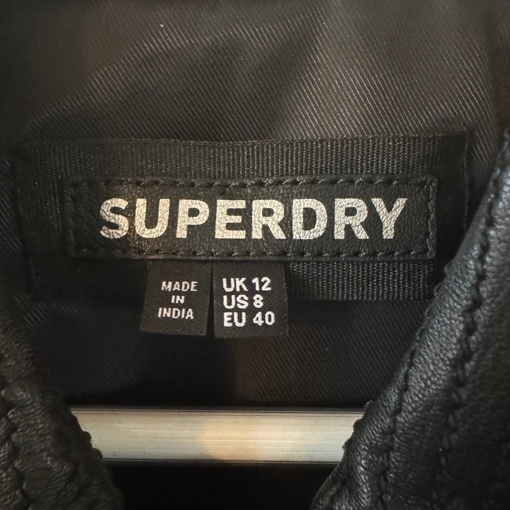 Superdry Women’s Black Leather Jacket – Size 8 – 100% Leather - Picture 3 of 10
